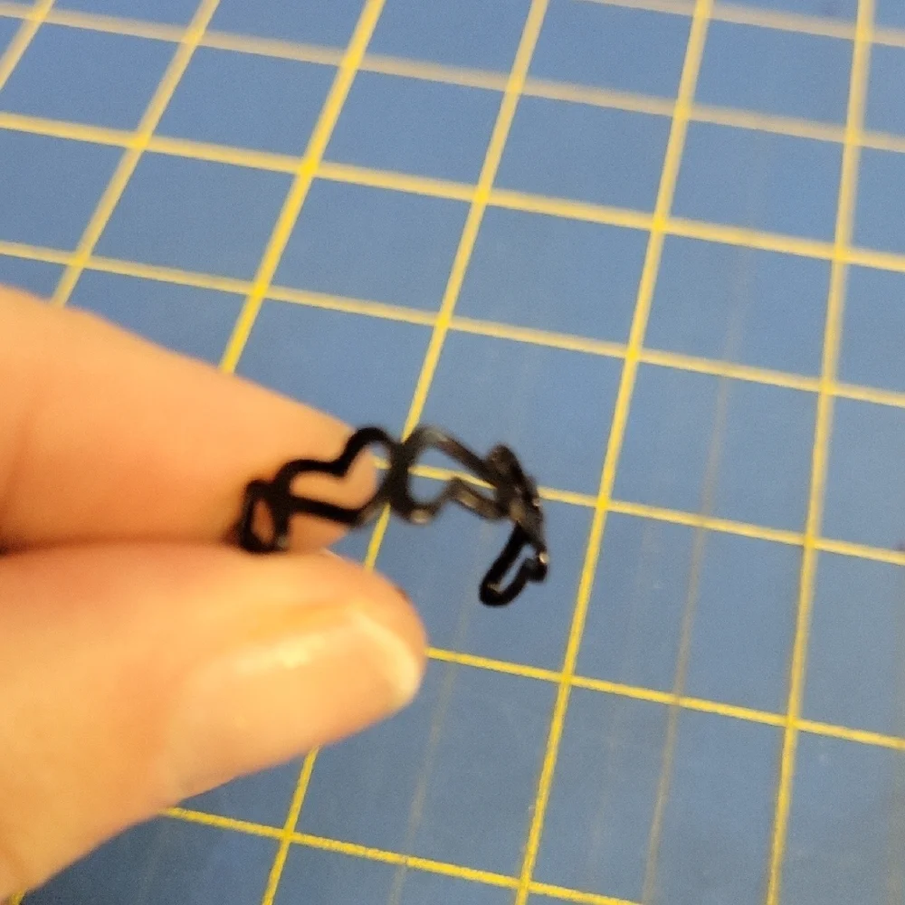 Black Heart All Around Size 8 Adjustable Ring